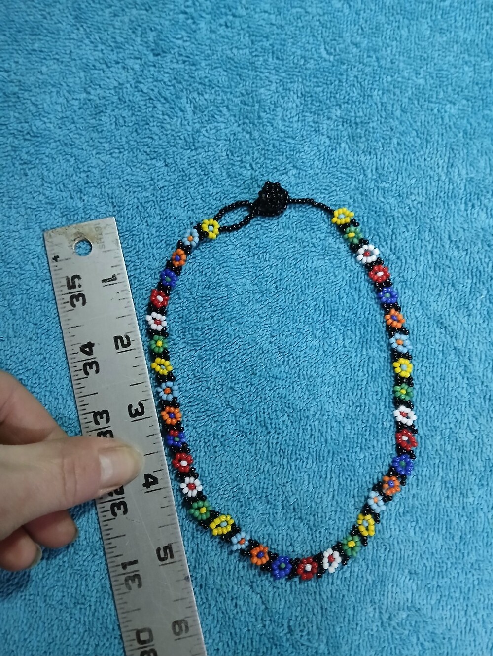 Handmade Seed Bead Floral Necklace - Multicolor